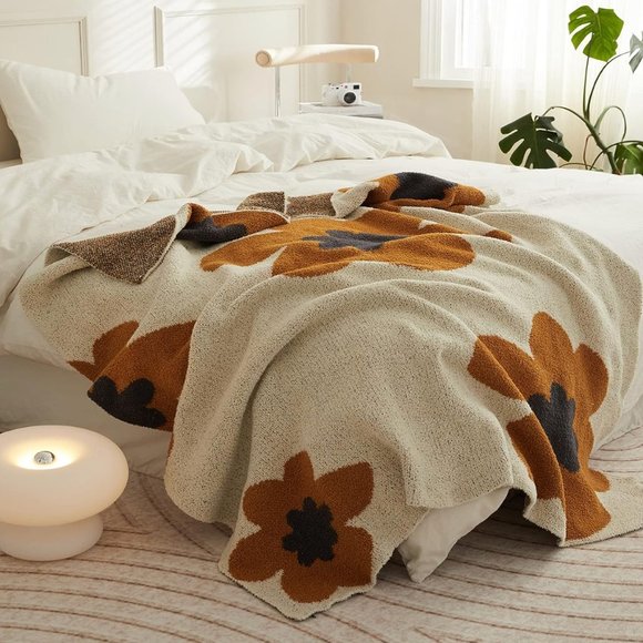 Anthropologie Other - Anthro Flower Throw Blanket